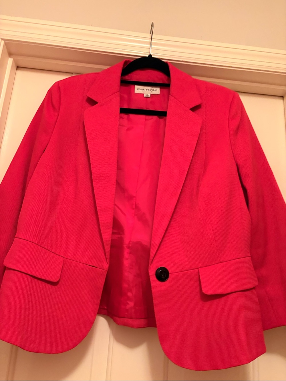 Evan Picone Bright Pink Single-Button Blazer